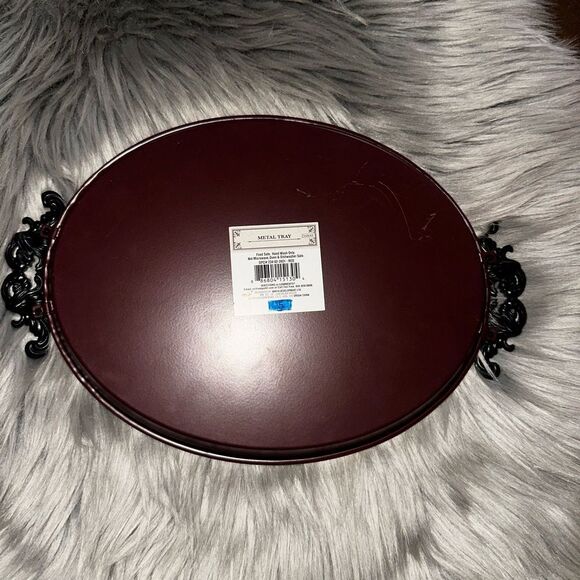 Brown Tray with Gold Butterfly Design - Picture 3 of 3